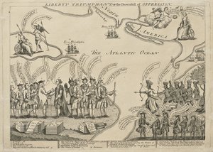 Liberty Triumphant（或压迫的垮台），c。 1779年12月27日 -  1774年4月之前（雕刻（未着色）和在纸上蚀刻） 作者 亨利·道金斯